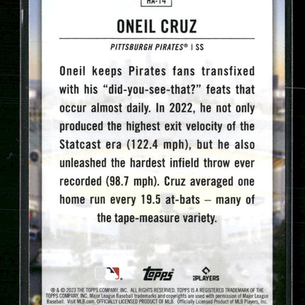Oneil Cruz 2023 Topps #HA-14 Home Field Advantage