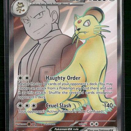 Team Rocket's Persian ex SV10: Destined Rivals #219/182