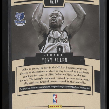 Tony Allen 2015-16 Panini Gold Standard #17 Gold Strike #/99