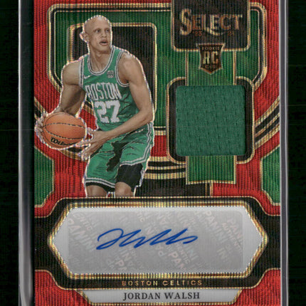 Jordan Walsh 2023-24 Panini Select Rookie Jersey Autographs Red Wave Prizms