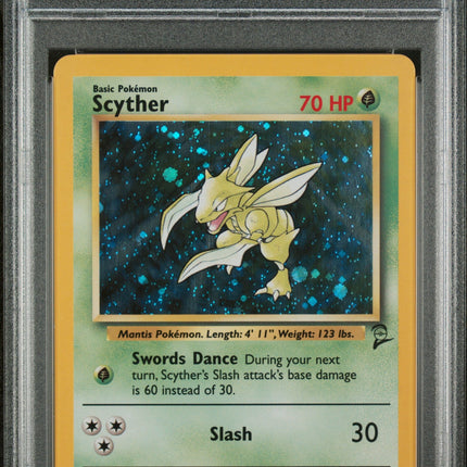 Scyther-Holo 2000 Pokemon Game Base Ii #17 Base Ii PSA 8