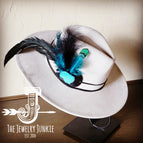 Blue Turquoise and Black Feather