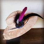 Black Howlite and Magenta Feather