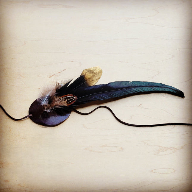 **Black and Gold Feather Band 983e