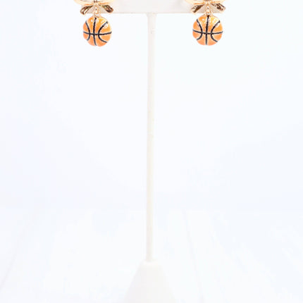 Sporty Bow Basketball Earring