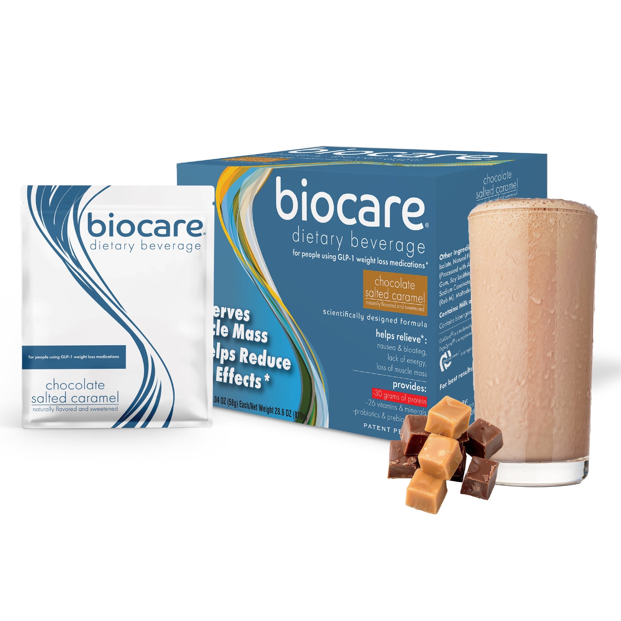 30G Protein Chocolate Salted Caramel Biocare Dietary Beverage (14-Count)