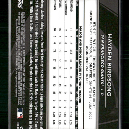 Hayden Birdsong 2025 Topps Chrome Black #24 Rose Gold Wave Refractors #/15
