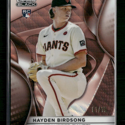 Hayden Birdsong 2025 Topps Chrome Black #24 Rose Gold Wave Refractors #/15