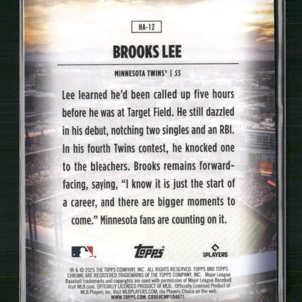 Brooks Lee 2025 Topps #HA-12 Home Field Advantage