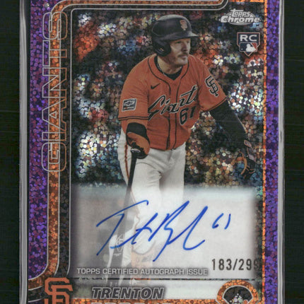 Trenton Brooks 2025 Topps Chrome Rookie Auto Purple Speckle Refractors #/299