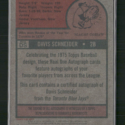 Davis Schneider 2024 Topps Heritage #ROADS Real One Autographs (High Number)
