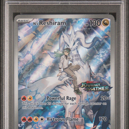 N'S Reshiram 2025 Pokemon Journey Together #167 Enhanced Bstr Box Topper PSA 9
