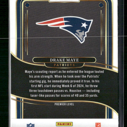 Drake Maye 2024 Panini Select #113 Red & Blue Prizm Shock