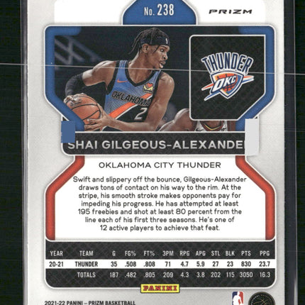 Shai Gilgeous-Alexander 2021-22 Panini Prizm #238 NBA 75th Anniversary