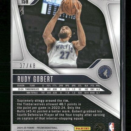 Rudy Gobert 2024-25 Panini Prizm #159 Prizms Jade Dragon Scale #/48