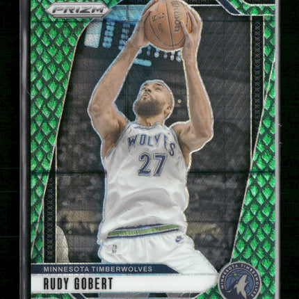 Rudy Gobert 2024-25 Panini Prizm #159 Prizms Jade Dragon Scale #/48
