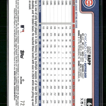 Ian Happ 2025 Topps #64 Black #/74