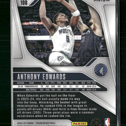 Anthony Edwards 2024-25 Panini Prizm #100 Prizms Chinese