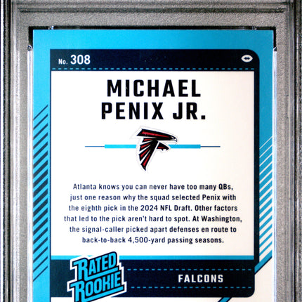 Michael Penix Jr. 2024 Panini Donruss #308 Optic Preview-Pink PSA 10
