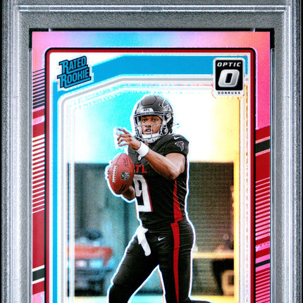Michael Penix Jr. 2024 Panini Donruss #308 Optic Preview-Pink PSA 10