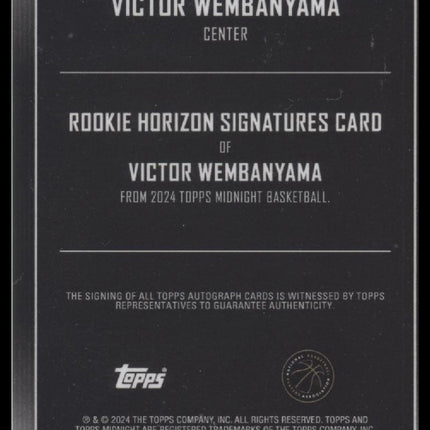 Victor Wembanyama 2023-24 Topps Midnight Rookie Auto #/75