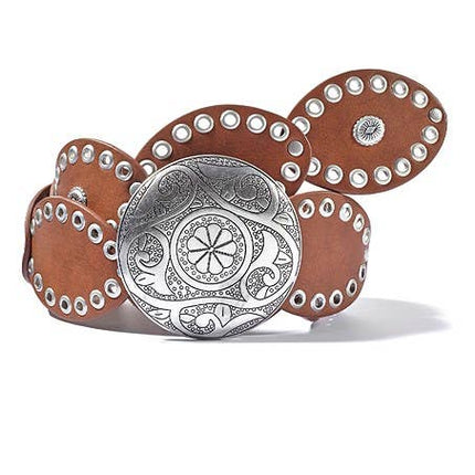 Embellished Round Buckle Belt