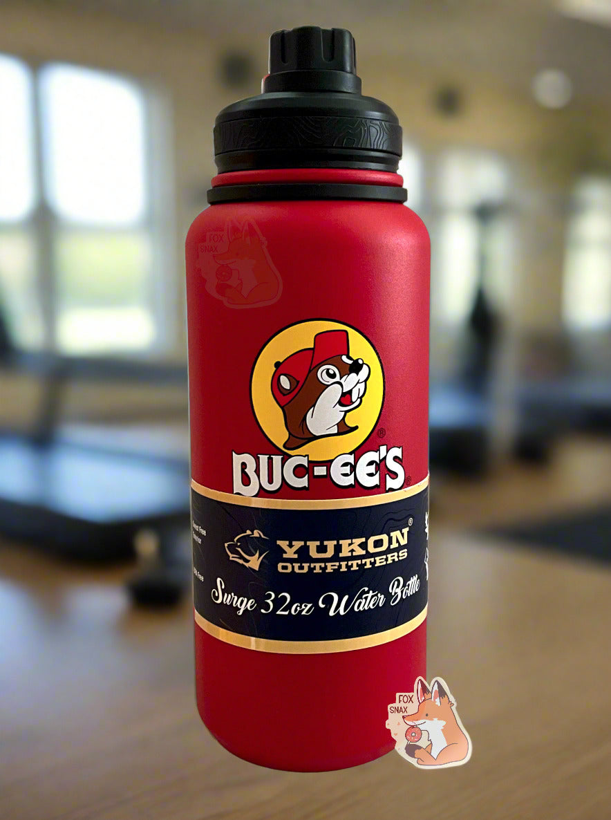 Buc-ee's Yukon Outfitters Red 32oz Water Bottle