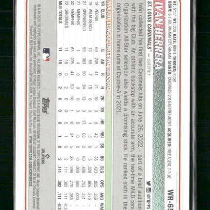 Ivan Herrera 2023 Topps Big League Wrapper Redemption #WR-65 Orange Foil #/25
