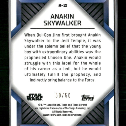 Anakin Skywalker 2023 Topps Chrome Star Wars #M-13 Monikers /50