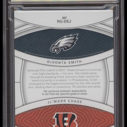 DeVonta Smith / Ja'Marr Chase 2021 National Treasures Rookie Gear /25 Graded 9