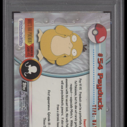 Psyduck 1999 Topps Pokemon Tv #54 Foil PSA 9