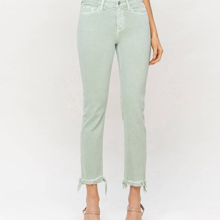 Mid Rise Crop Straight Jean  Veret