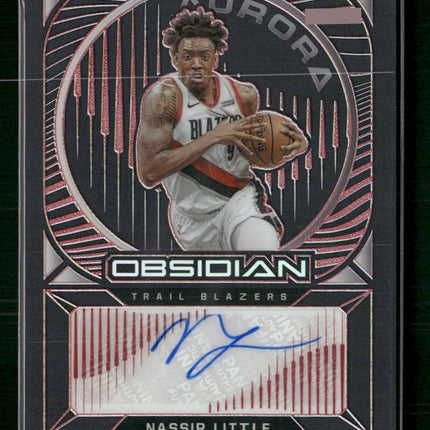 Nassir Little 2020-21 Panini Obsidian #AU-NAS Aurora Autographs #/5