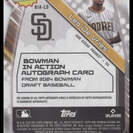 Leo De Vries San Diego Padres Autograph Gold Refractor