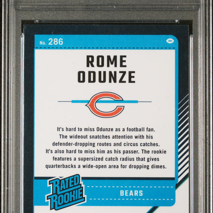 Rome Odunze 2024 Panini Donruss Optic #286 Blue Glitter PSA 9