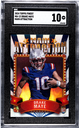Drake Maye 2024 Topps Finest #MA-13 Main Attraction SGC 10