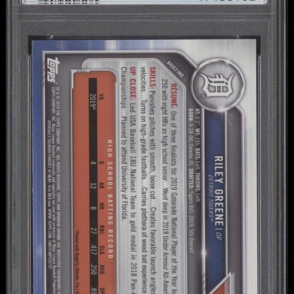 Riley Greene 2019 Bowman Draft #BDC50 Chrome-With Bat PSA 10