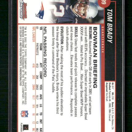 Tom Brady 2002 Bowman Chrome #99