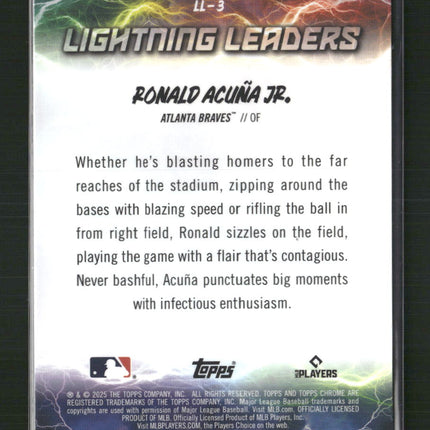 Ronald Acuña Jr. 2025 Topps Chrome #LL-3 Lightning Leaders