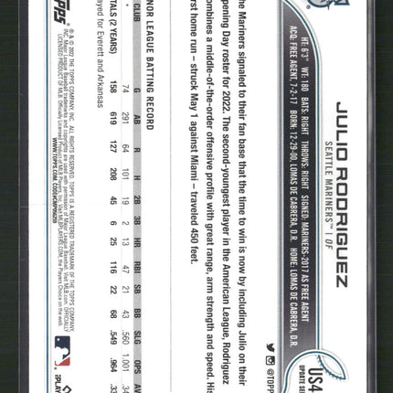 Julio Rodriguez 2022 Topps Update #US44b