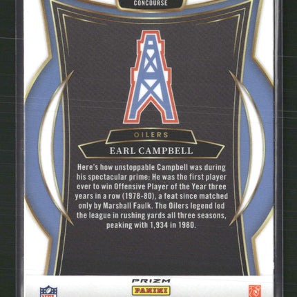 Earl Campbell 2024 Panini Select #54 Zebra Prizm