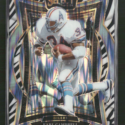Earl Campbell 2024 Panini Select #54 Zebra Prizm
