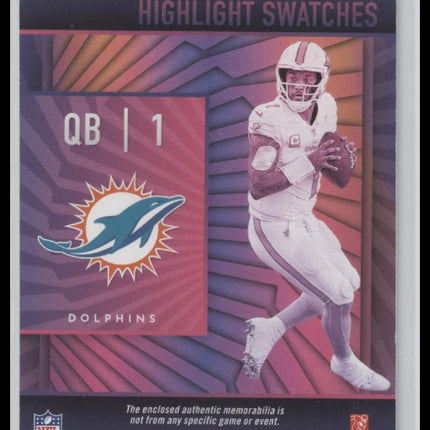 Tua Tagovailoa 2024 Panini Illusions #HS-TTA Highlight Swatches Blue #/99