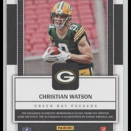 Christian Watson 2023 Panini One #129 2022 Premium Rookie Patch Autographs #/99