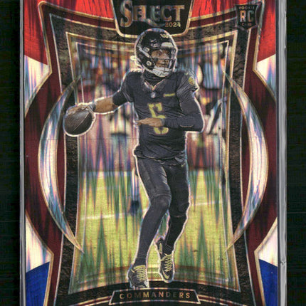 Jayden Daniels 2024 Panini Select #26 Red & Blue Prizm Shock