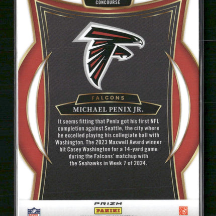 Michael Penix Jr. 2024 Panini Select #80 Red & Blue Prizm Shock