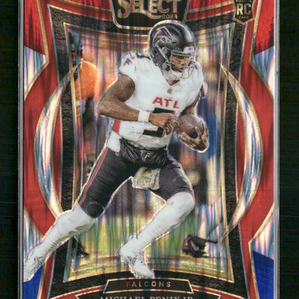 Michael Penix Jr. 2024 Panini Select #80 Red & Blue Prizm Shock