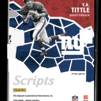 Y.A. Tittle 2020 Panini Mosaic #S24 Scripts