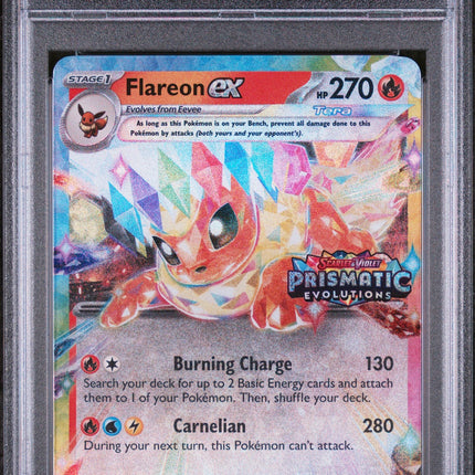 Flareon Ex 2025 Pre En-Prismatic Evolutions #014 Surprise Box Exclusive PSA 9