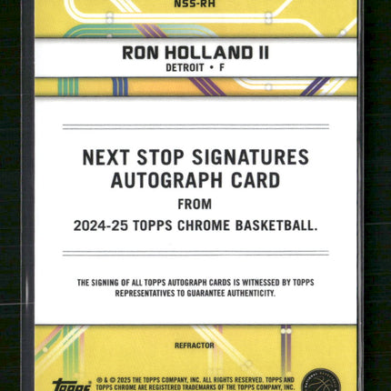 Ron Holland II 2024-25 Topps Chrome #NSS-RH Next Stop Signatures Refractor